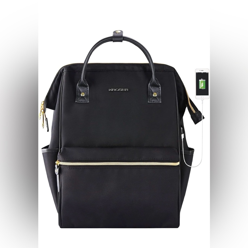Black Women's Laptop Backpack Tote
